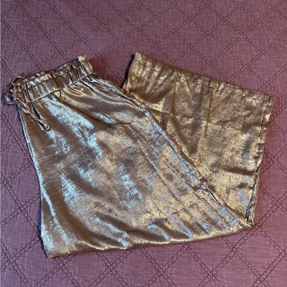 SHEIN Gold Metallic Pants